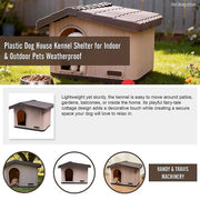 Plastic Dog House Kennel Shelter for Indoor & Outdoor Pets Weatherproof V63-954631