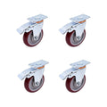 4 Pack 5 Inch Heavy Duty Locking Caster Wheels Swivel Plate Castors V63-954641