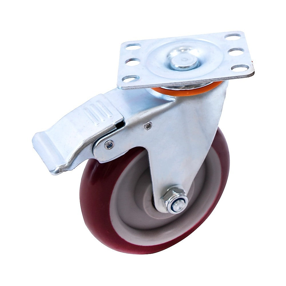 4 Pack 5 Inch Heavy Duty Locking Caster Wheels Swivel Plate Castors V63-954641