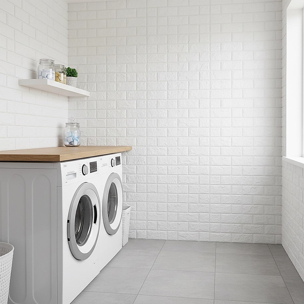 3D Brick Wall Tile Stickers 60x30cm - 50 Pack Peel & Stick Wallpaper V63-954671