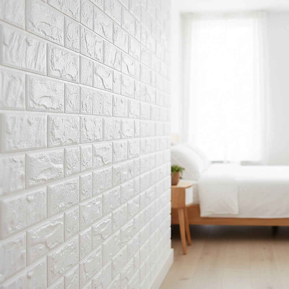 3D Brick Wall Tile Stickers 60x30cm - 50 Pack Peel & Stick Wallpaper V63-954671