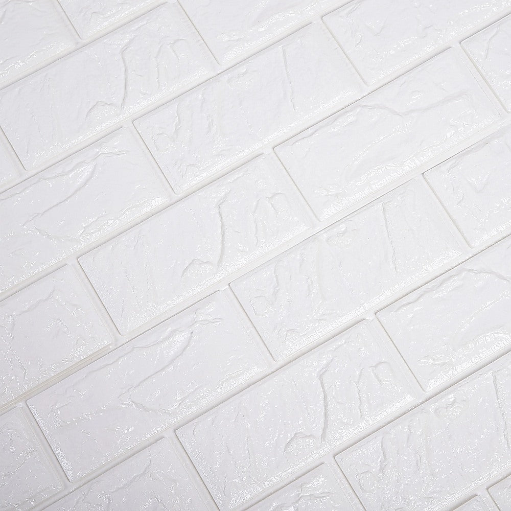 3D Brick Wall Tile Stickers 60x30cm - 50 Pack Peel & Stick Wallpaper V63-954671