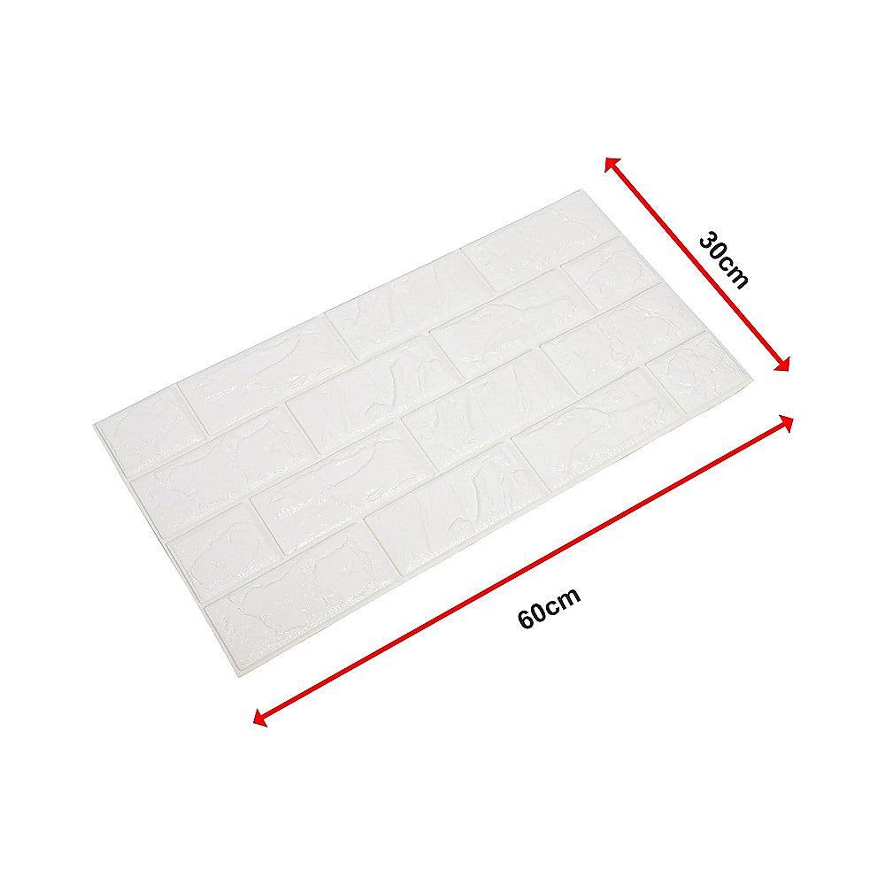 3D Brick Wall Tile Stickers 60x30cm - 50 Pack Peel & Stick Wallpaper V63-954671