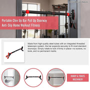 Portable Chin Up Bar Pull Up Doorway Anti-Slip Home Workout Fitness V63-954681