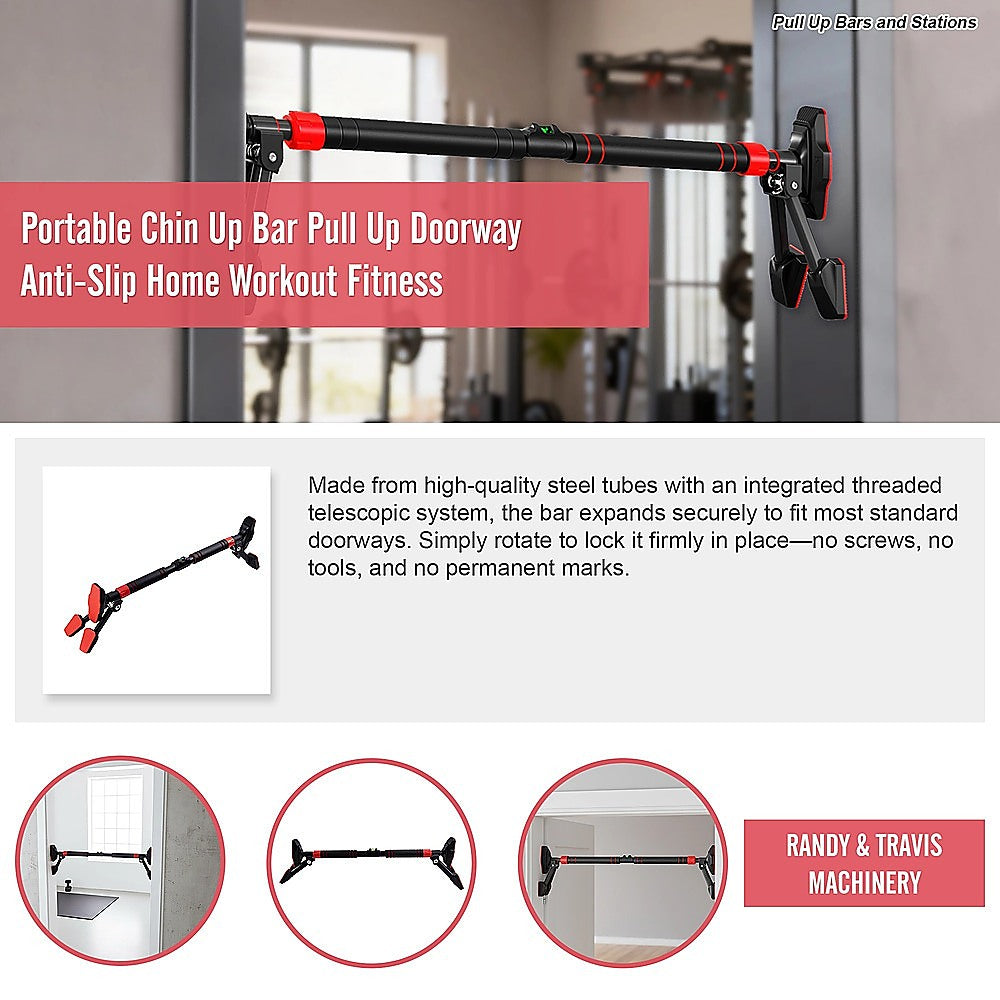 Portable Chin Up Bar Pull Up Doorway Anti-Slip Home Workout Fitness V63-954681
