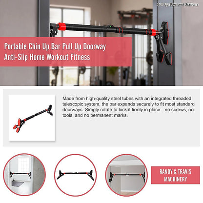 Portable Chin Up Bar Pull Up Doorway Anti-Slip Home Workout Fitness V63-954681