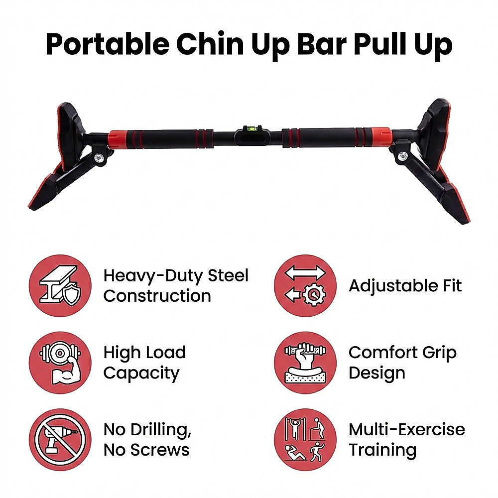 Portable Chin Up Bar Pull Up Doorway Anti-Slip Home Workout Fitness V63-954681