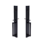 Matte Black Double Door Handle Set Dummy Front Entry Deadbolt Lock V63-954721