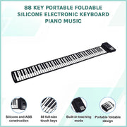 88 Key Portable Foldable Silicone Electronic Keyboard Piano Music V63-954741