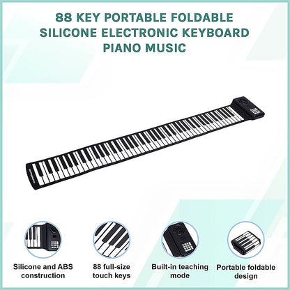 88 Key Portable Foldable Silicone Electronic Keyboard Piano Music V63-954741