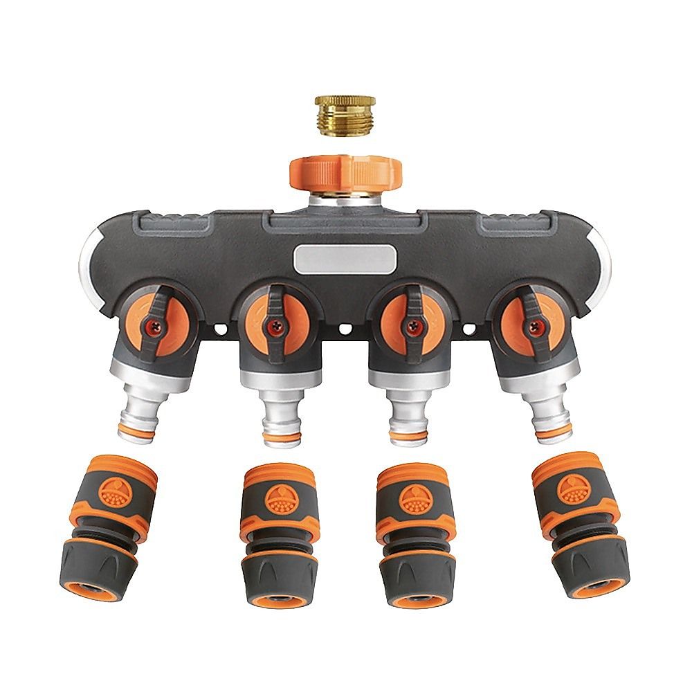 4 Way Hose Splitter Tap Garden Water Irrigation Distributor Valve V63-954791