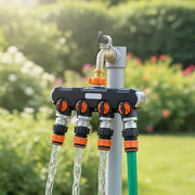 4 Way Hose Splitter Tap Garden Water Irrigation Distributor Valve V63-954791