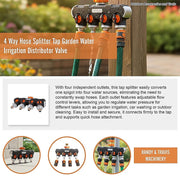 4 Way Hose Splitter Tap Garden Water Irrigation Distributor Valve V63-954791