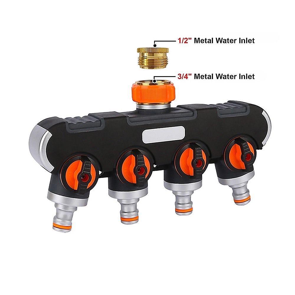 4 Way Hose Splitter Tap Garden Water Irrigation Distributor Valve V63-954791