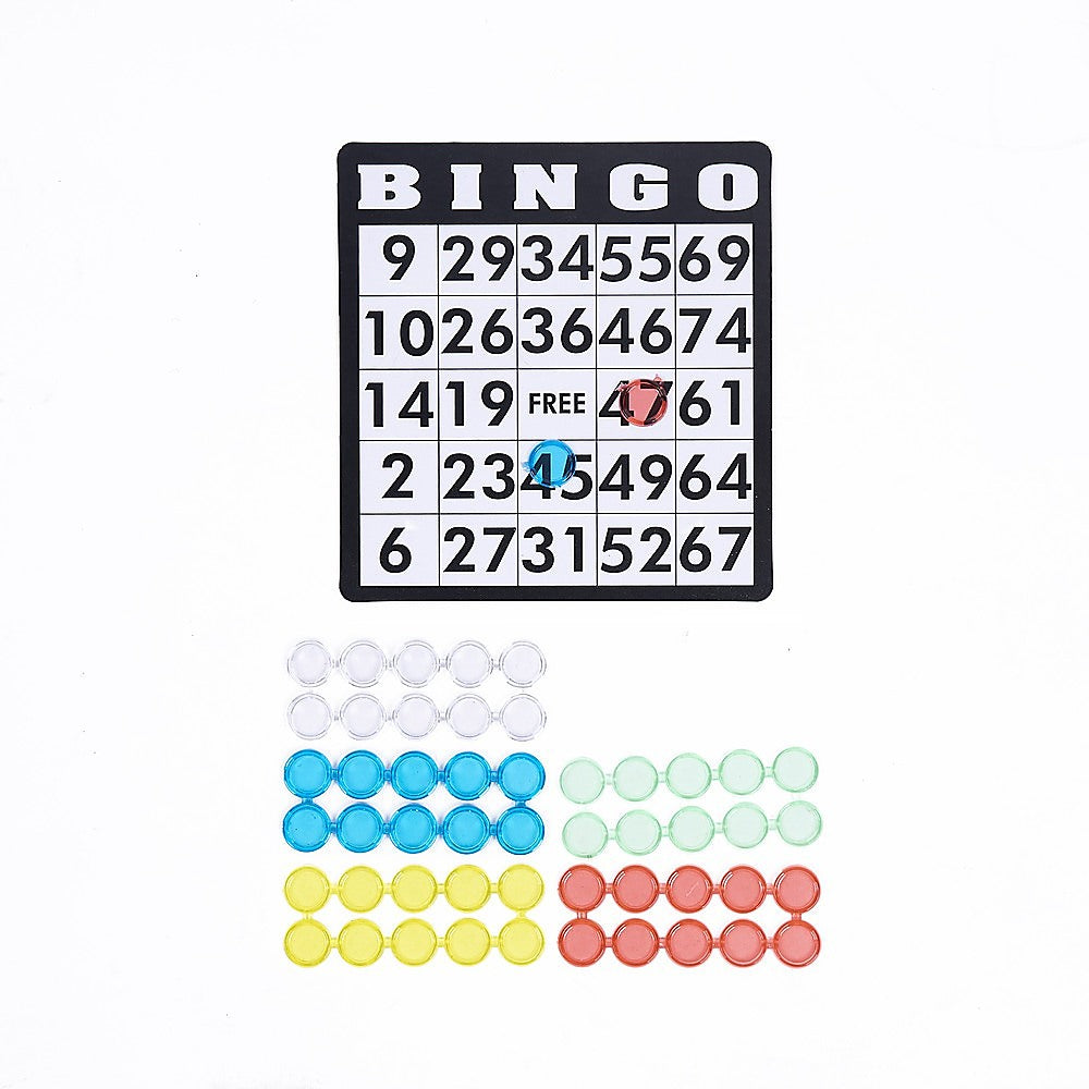 Bingo Game Set with Cards Balls and Cage for Family Party Fun V63-954821