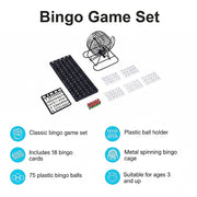 Bingo Game Set with Cards Balls and Cage for Family Party Fun V63-954821