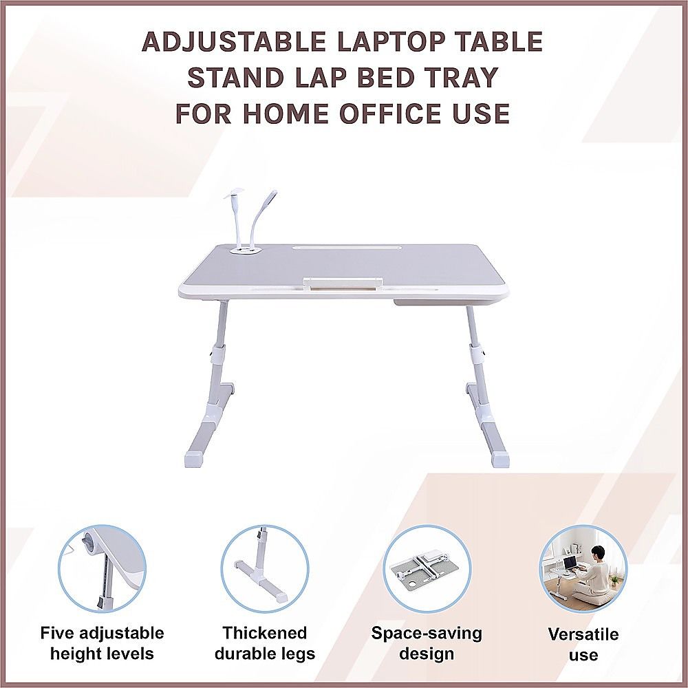 Adjustable Laptop Table Stand Lap Bed Tray for Home Office Use V63-954851