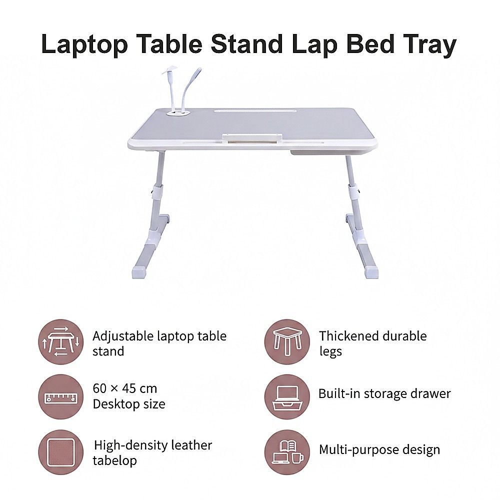 Adjustable Laptop Table Stand Lap Bed Tray for Home Office Use V63-954851