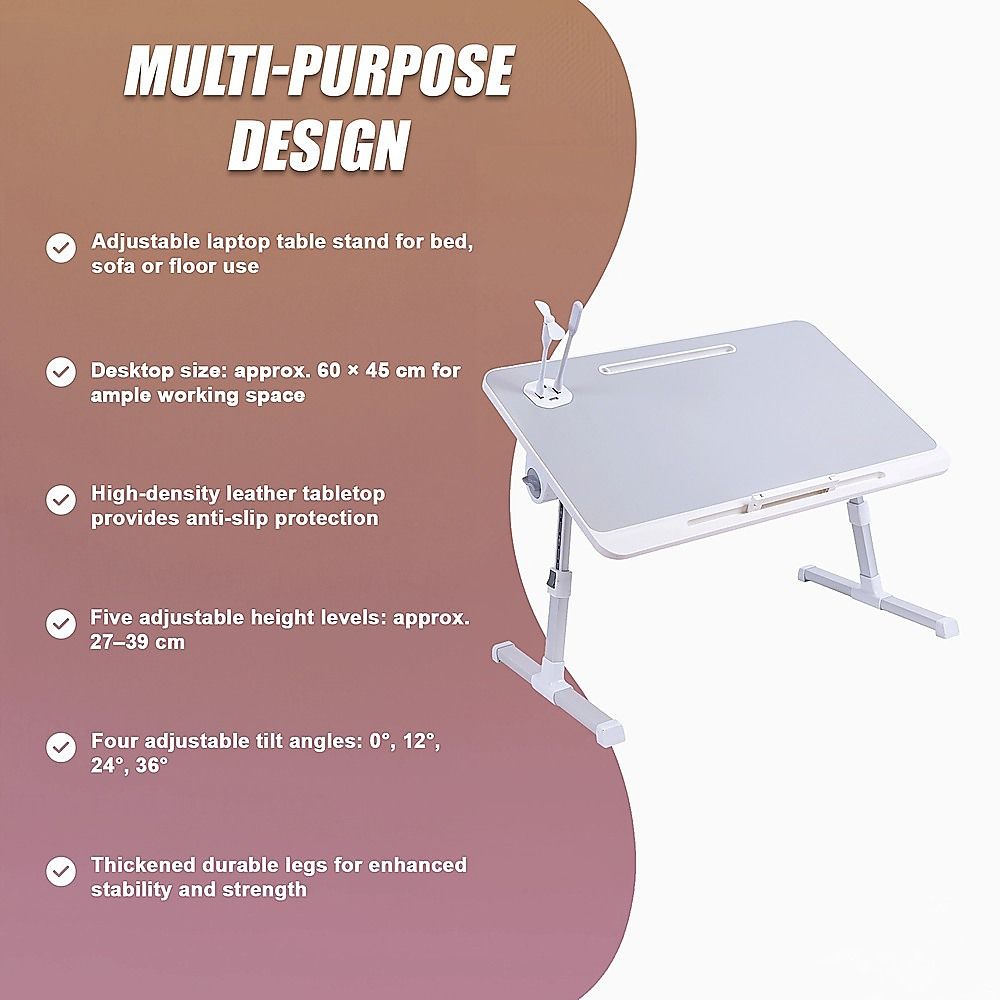 Adjustable Laptop Table Stand Lap Bed Tray for Home Office Use V63-954851