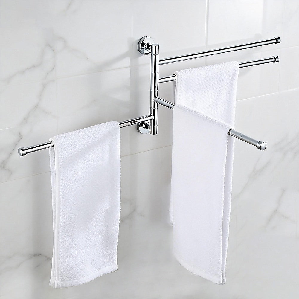 Swivel Towel Rail Chrome Stainless Steel Wall Mounted Bath Rack V63-954891