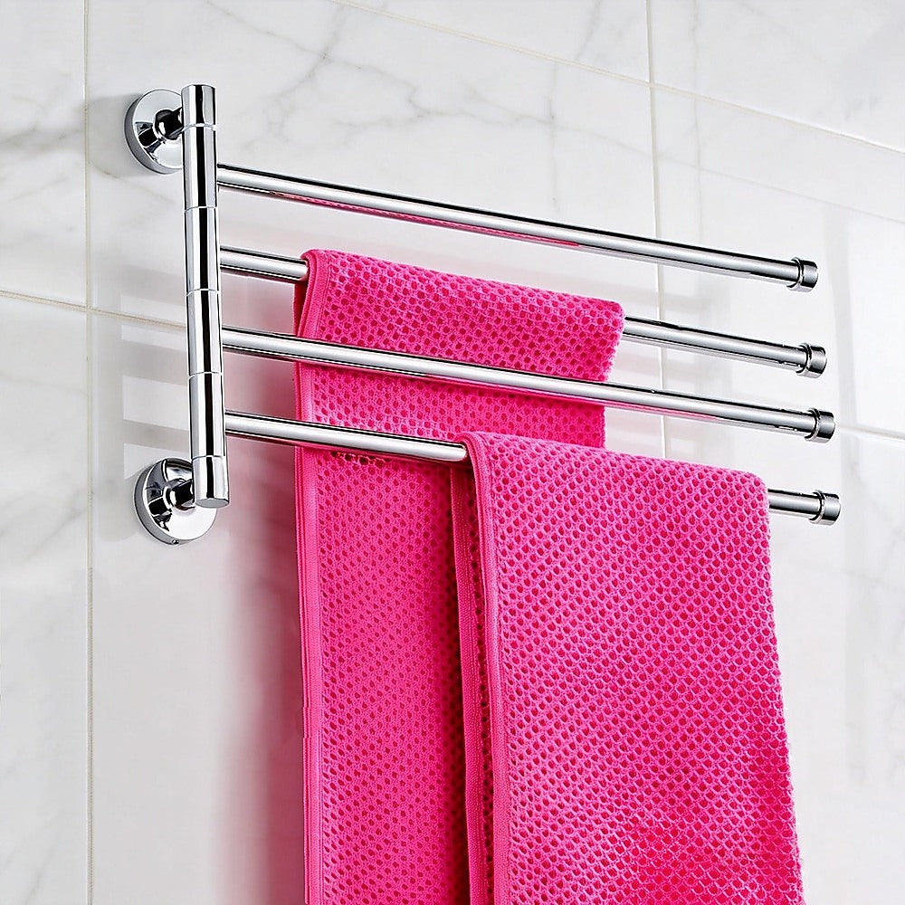 Swivel Towel Rail Chrome Stainless Steel Wall Mounted Bath Rack V63-954891