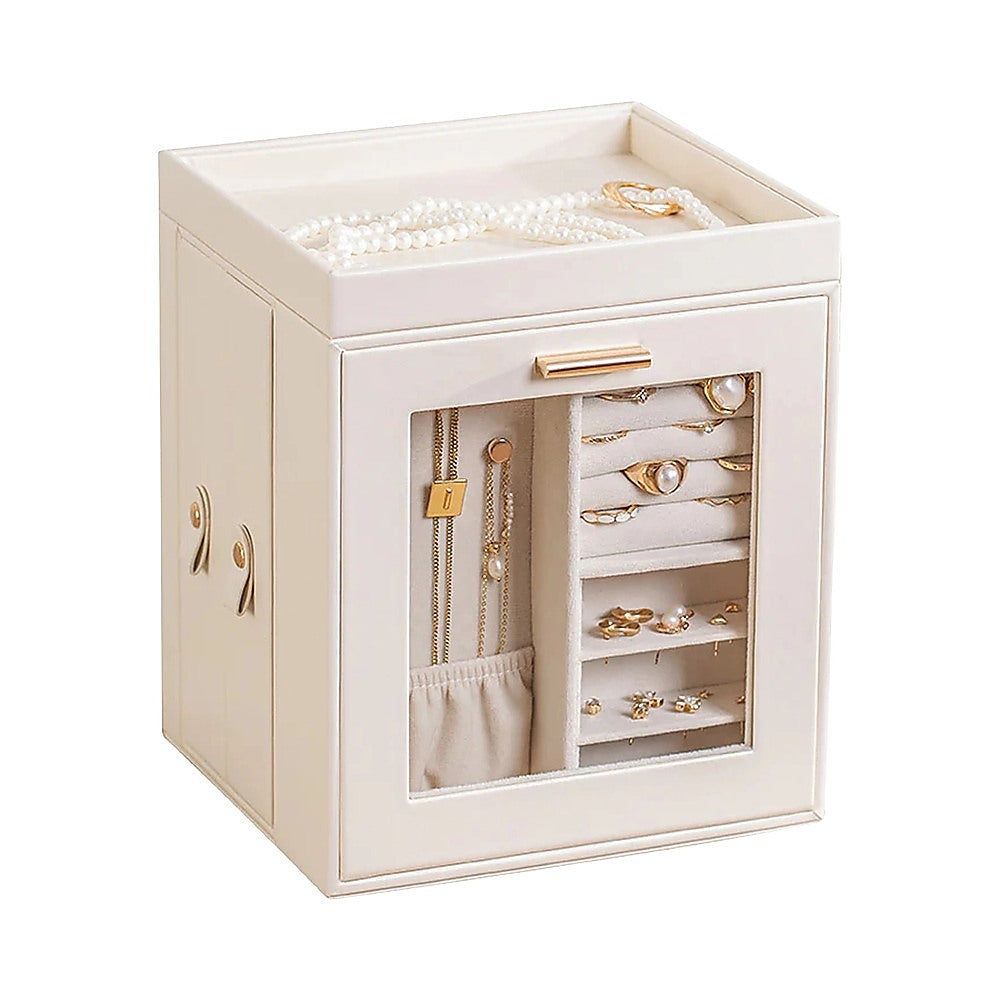 Rotating Organiser Box with Mirror Jewellery Storage for Dressing Table V63-954911