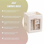 Rotating Organiser Box with Mirror Jewellery Storage for Dressing Table V63-954911