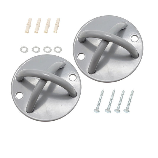 Pair of Grey Wall Anchor Mounts for Battle Ropes and Suspension V63-954931