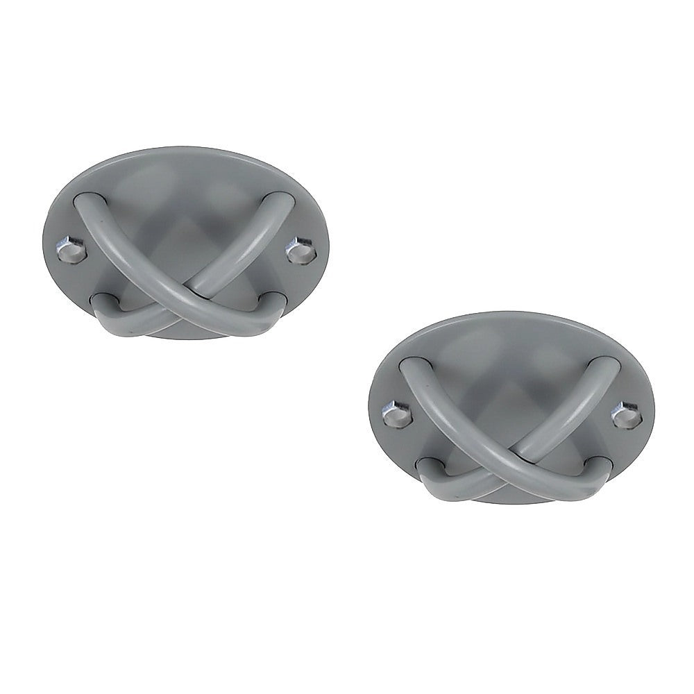 Pair of Grey Wall Anchor Mounts for Battle Ropes and Suspension V63-954931