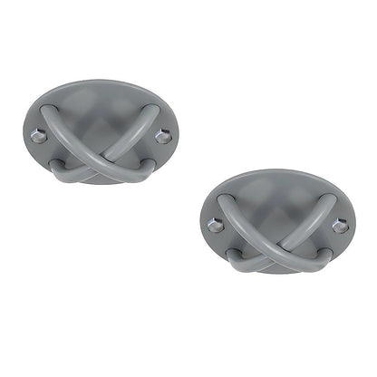 Pair of Grey Wall Anchor Mounts for Battle Ropes and Suspension V63-954931