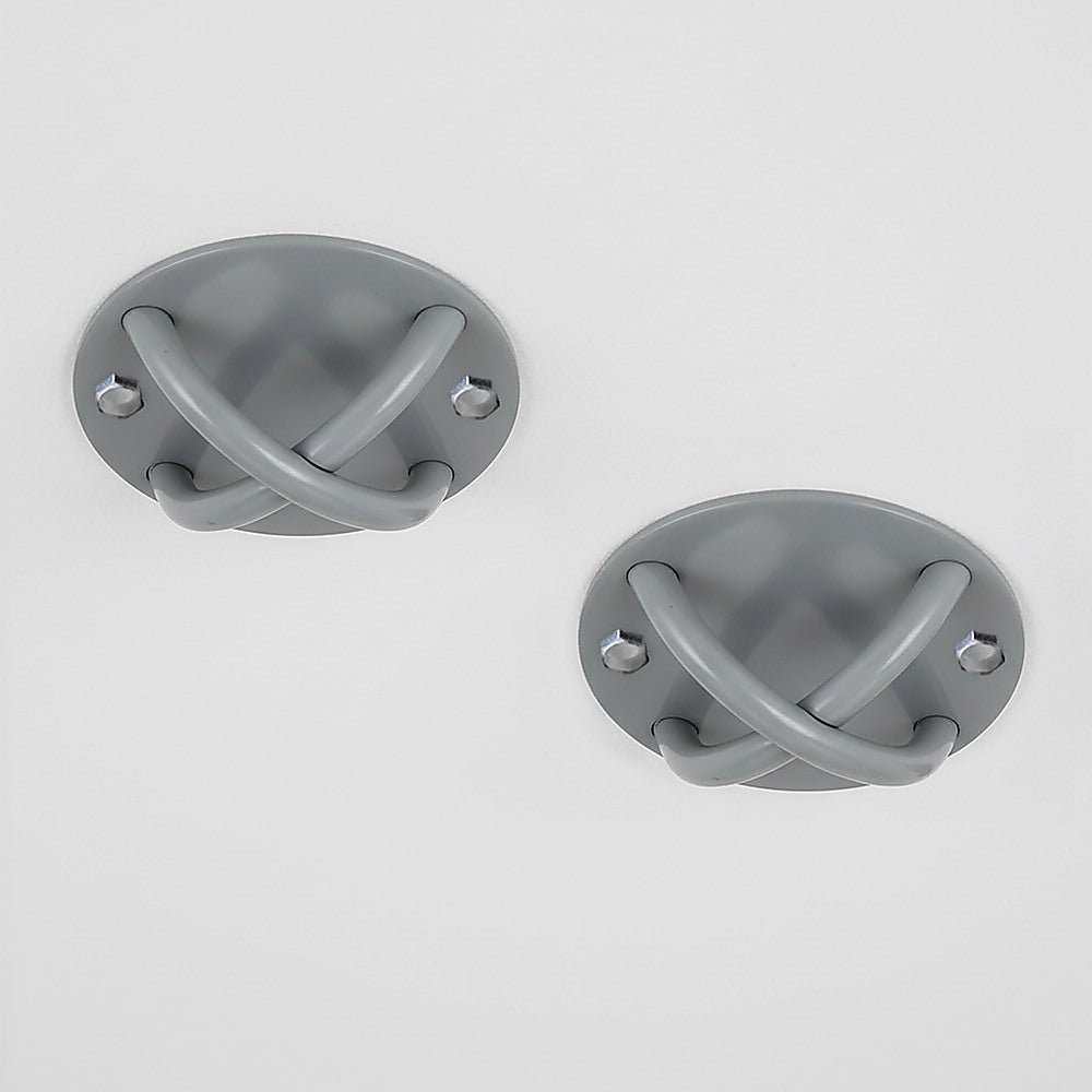 Pair of Grey Wall Anchor Mounts for Battle Ropes and Suspension V63-954931