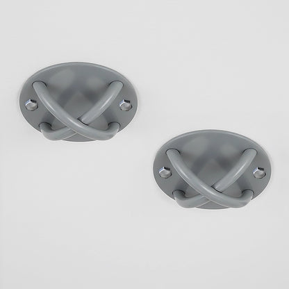 Pair of Grey Wall Anchor Mounts for Battle Ropes and Suspension V63-954931