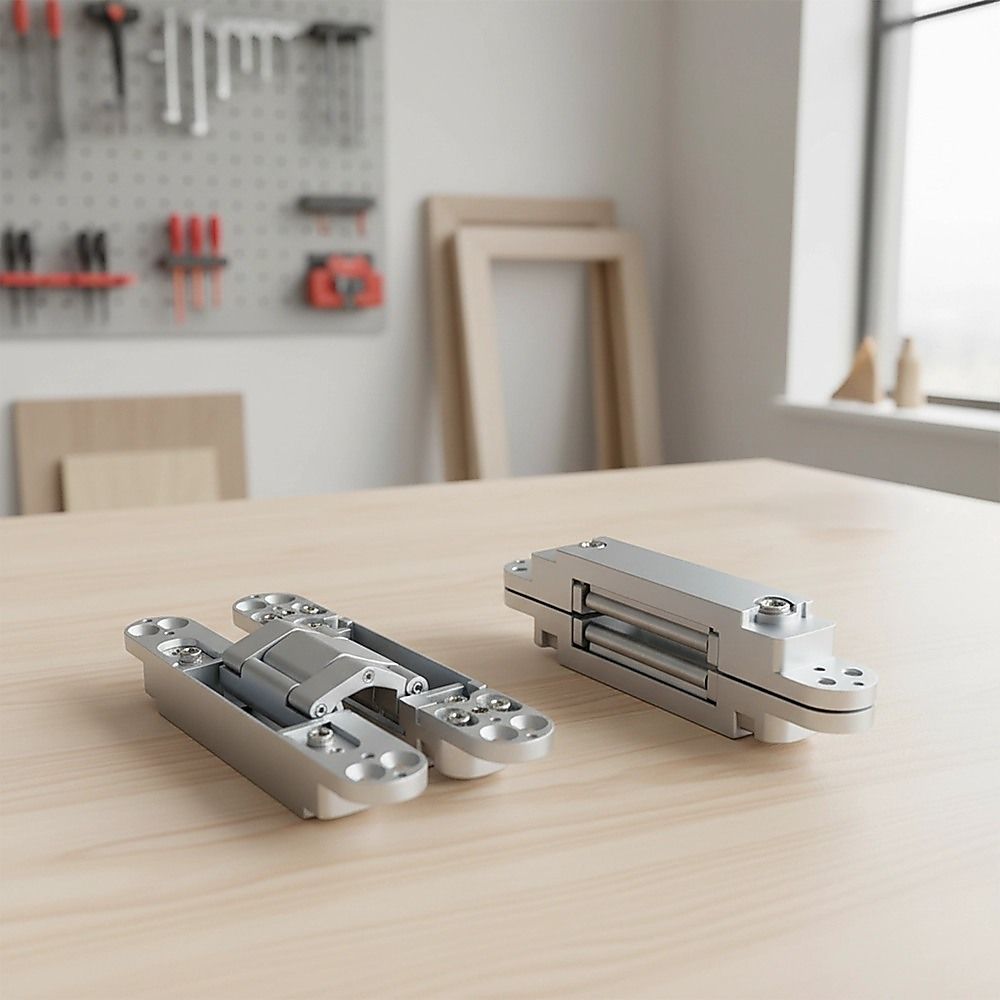 Hidden Door Hinges 180 degrees Heavy Duty 3D Adjustable Silver 40kg V63-954941