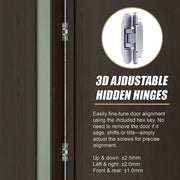 Hidden Door Hinges 180 degrees Heavy Duty 3D Adjustable Silver 40kg V63-954941