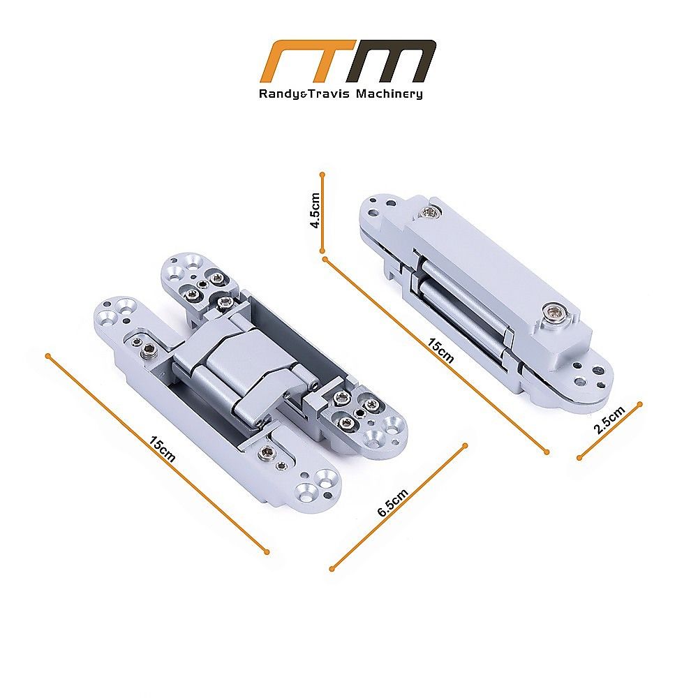 Hidden Door Hinges 180 degrees Heavy Duty 3D Adjustable Silver 40kg V63-954941