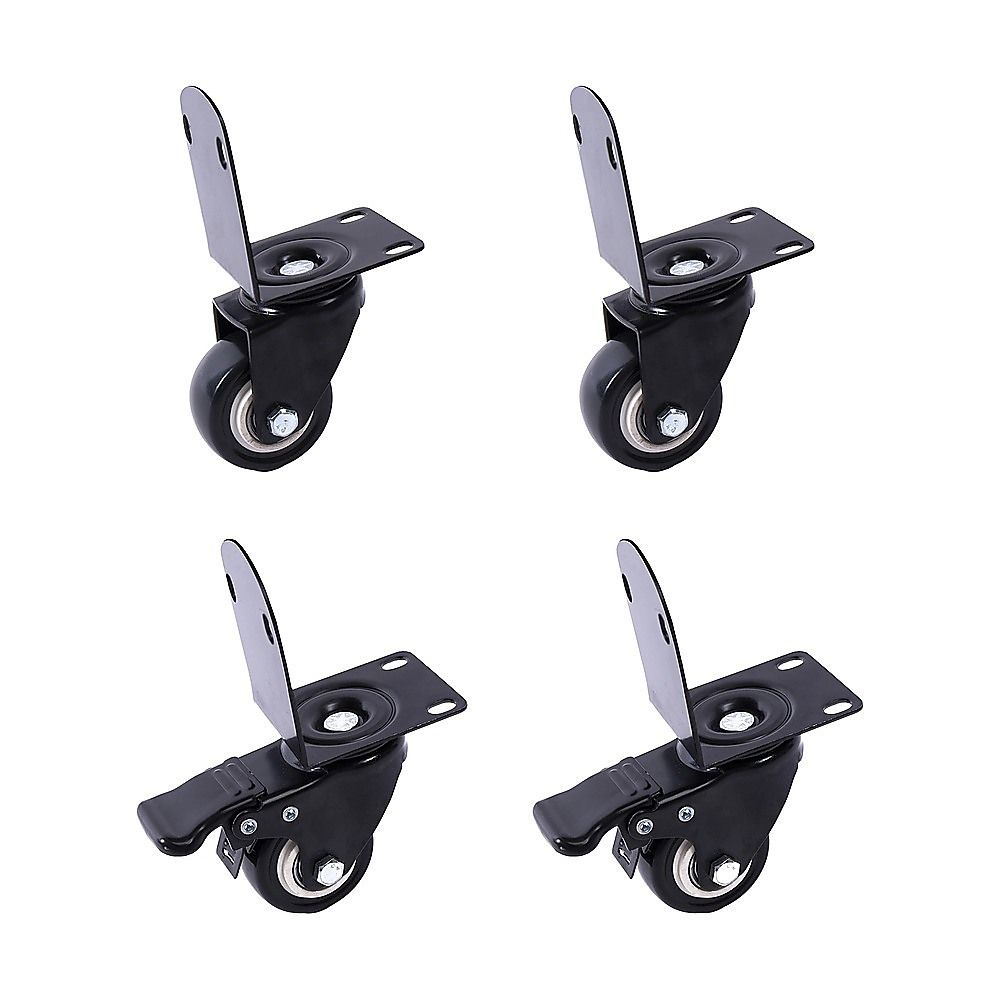 Side Mount Caster Wheels L-Shaped Heavy Duty Set of 4 PVC V63-954951