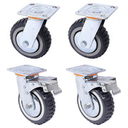 Heavy Duty Plate Caster Wheels Set 4 1200kg Swivel V63-954961