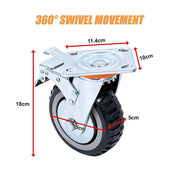Heavy Duty Plate Caster Wheels Set 4 1200kg Swivel V63-954961