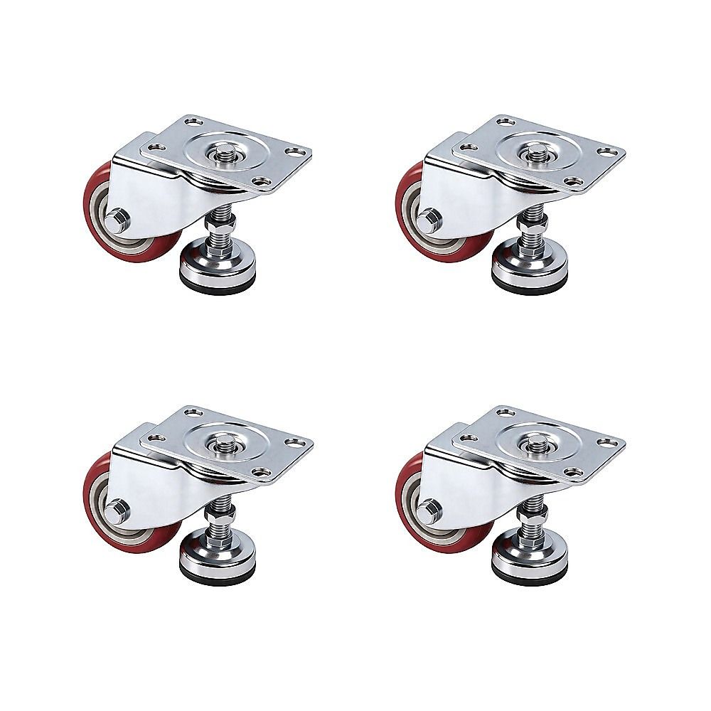 7.6cm Heavy Duty Caster Wheels With M12 Screw Feet 360kg Set Of 4 V63-954971