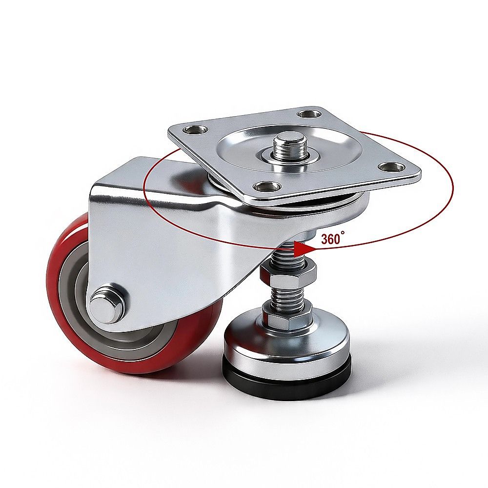 7.6cm Heavy Duty Caster Wheels With M12 Screw Feet 360kg Set Of 4 V63-954971