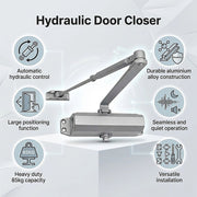 Hydraulic Door Closer 85kg Heavy Duty Large Positioning V63-954991