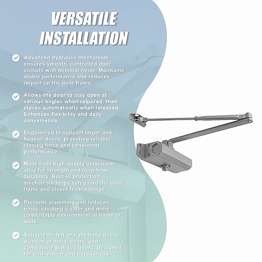 Hydraulic Door Closer 85kg Heavy Duty Large Positioning V63-954991