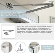Hydraulic Door Closer 85kg Heavy Duty Large Positioning V63-954991