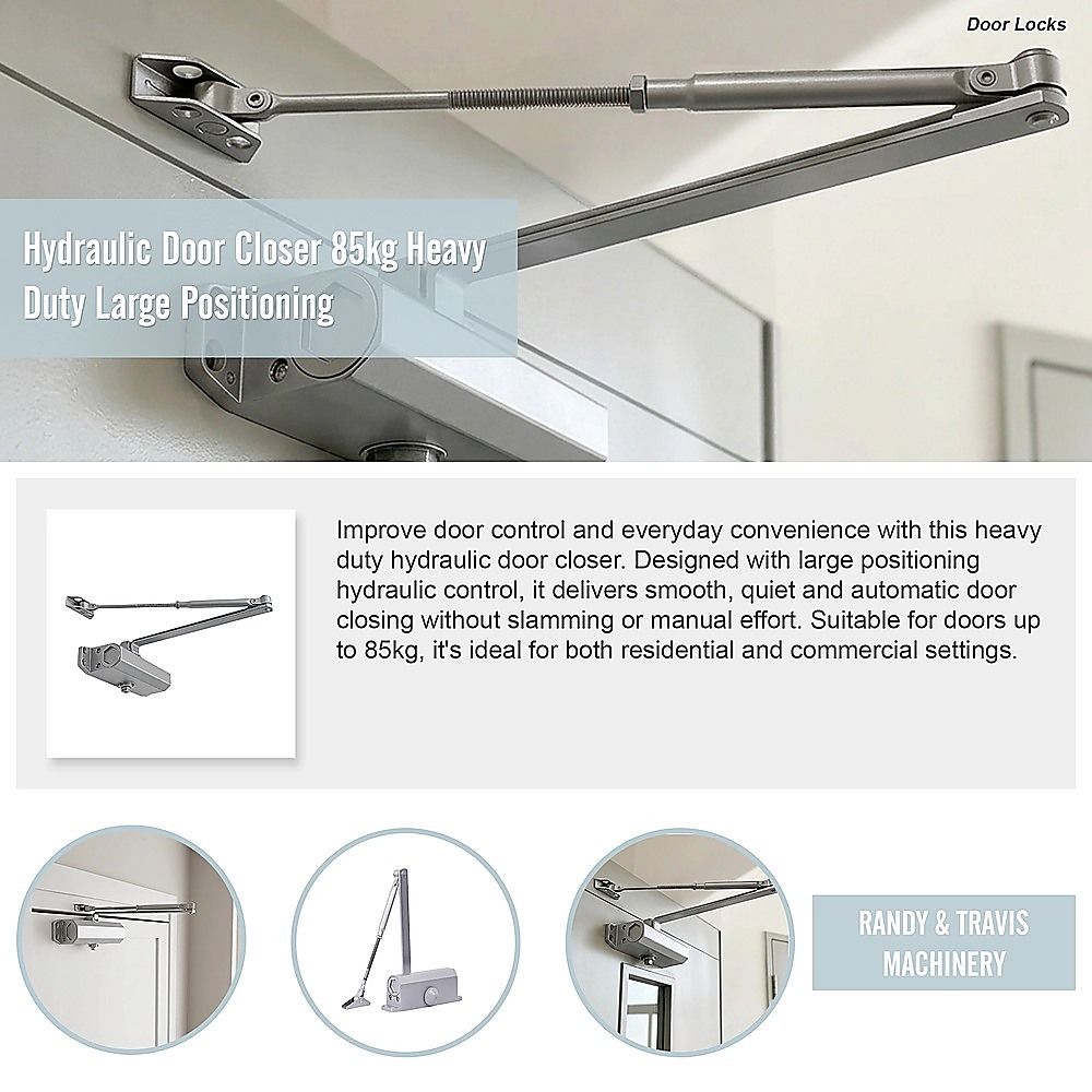 Hydraulic Door Closer 85kg Heavy Duty Large Positioning V63-954991