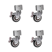 2 Inch U-Shaped TPE Swivel Castor Wheels Set 4 Brake V63-955001