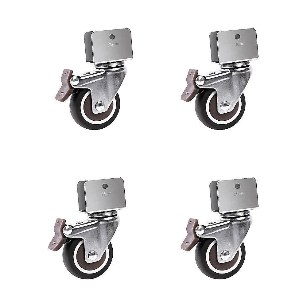 2 Inch U-Shaped TPE Swivel Castor Wheels Set 4 Brake V63-955001
