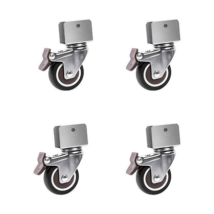 2 Inch U-Shaped TPE Swivel Castor Wheels Set 4 Brake V63-955001