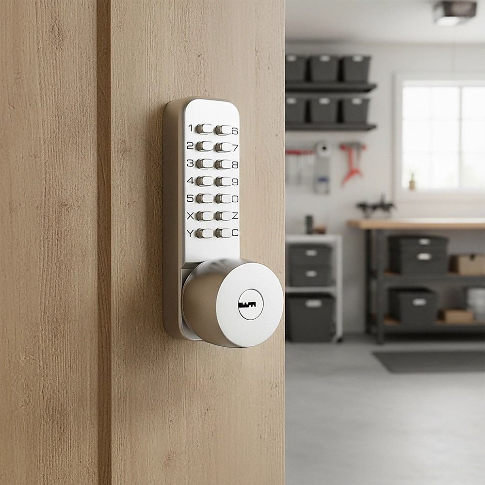 Mechanical Keyless Door Lock with Handle for Garage Office V63-955011