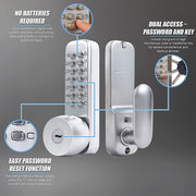 Mechanical Keyless Door Lock with Handle for Garage Office V63-955011