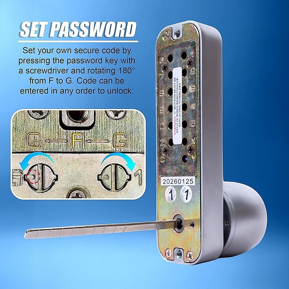 Mechanical Keyless Door Lock with Handle for Garage Office V63-955011